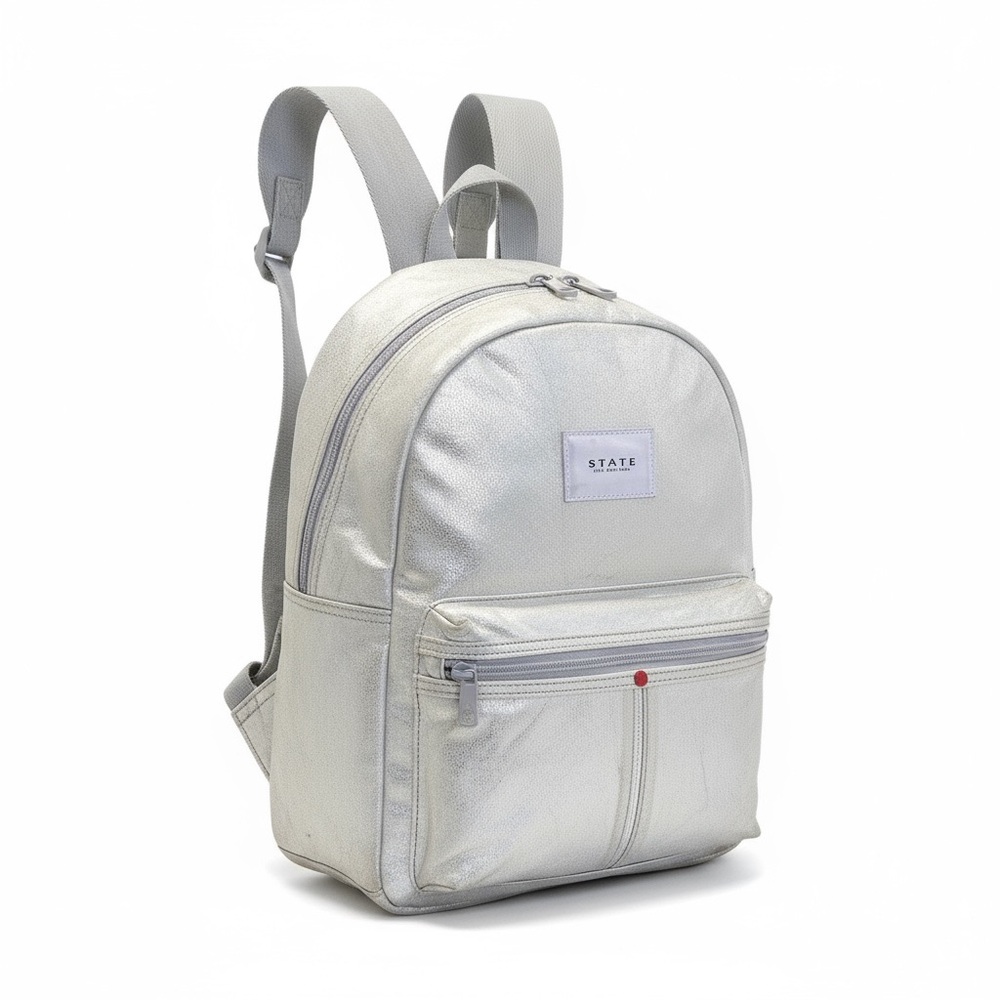 State backpack Kane iridescent hologram silver compact backpack vacation travel